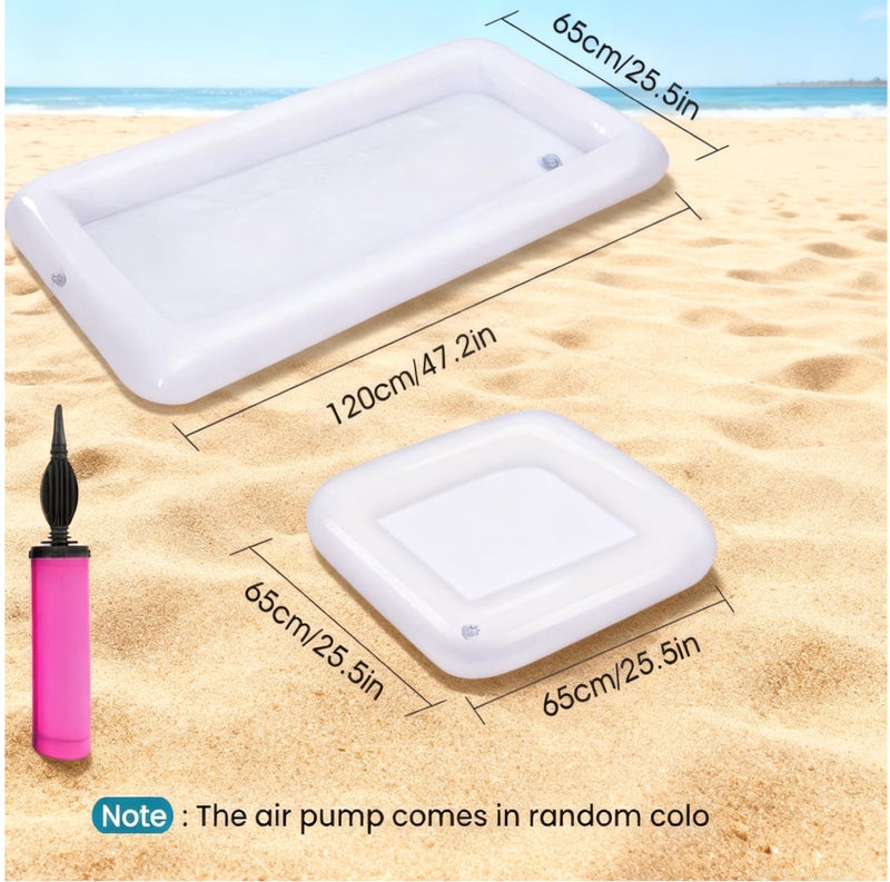 4Pack White Inflatable Serving Bar, Ice Cube Self-Service Salad Cooler Salad Tray Set for Summer Pool Parties, Family Gatherings, etc. - Image 2